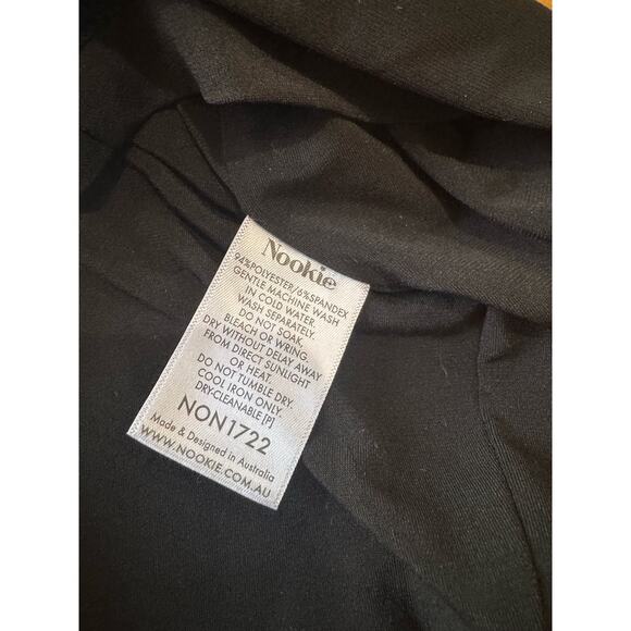 NOOKIE bodycon black Athena Off Shoulder Halter Midi Dress size S - Picture 10 of 13